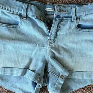 Old navy light wash High rise jean shorts